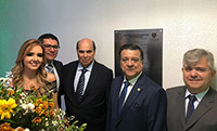 Luciana Sarmento (2ª Secretário), Patrício Sarmento (Delegado), João Medeiros (presidente do CRM-PB), Dalvélio Madruga (conselheiro federal) e André Morais (1º Secretário) 