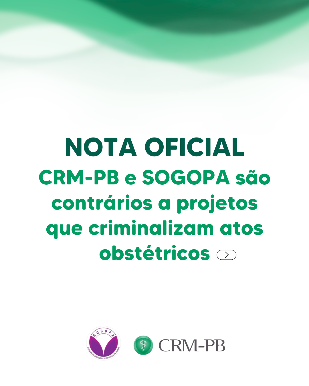 NOTA OFICIAL: CRM-PB e SOGOPA são contrários a projetos que criminalizam atos obstétricos