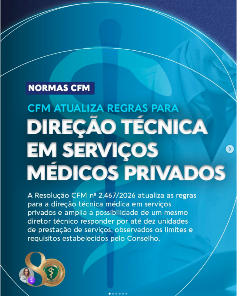CFM atualiza regras para direção técnica em serviços médicos privados